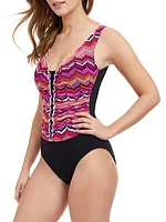 Palm Springs V-Neck One-Piece Swimsuit