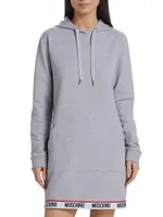 Hooded Logo-Tape Minidress