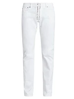 Lace Up Slim-Fit Jeans