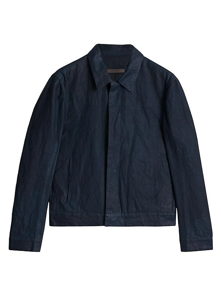 Lucas Hidden-Placket Linen Jacket