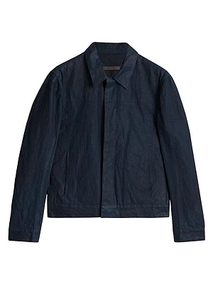 Lucas Hidden-Placket Linen Jacket