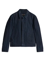 Lucas Hidden-Placket Linen Jacket