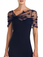 Gia Beaded Shawl-Embellished Dress