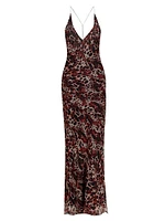 Farne Leopard Silk Slipdress