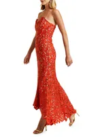 Christianna Strapless Lace Gown