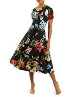 Lia Floral Midi-Dress