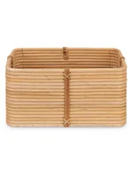 Reeded Rattan Bin