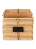 Reeded Rattan Bin