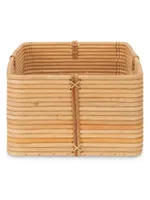 Reeded Rattan Bin