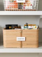 Reeded Rattan Bin