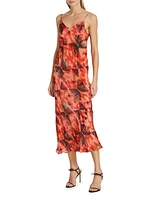 Chalten Isabel Global-Print Crepe Bias-Cut Slipdress