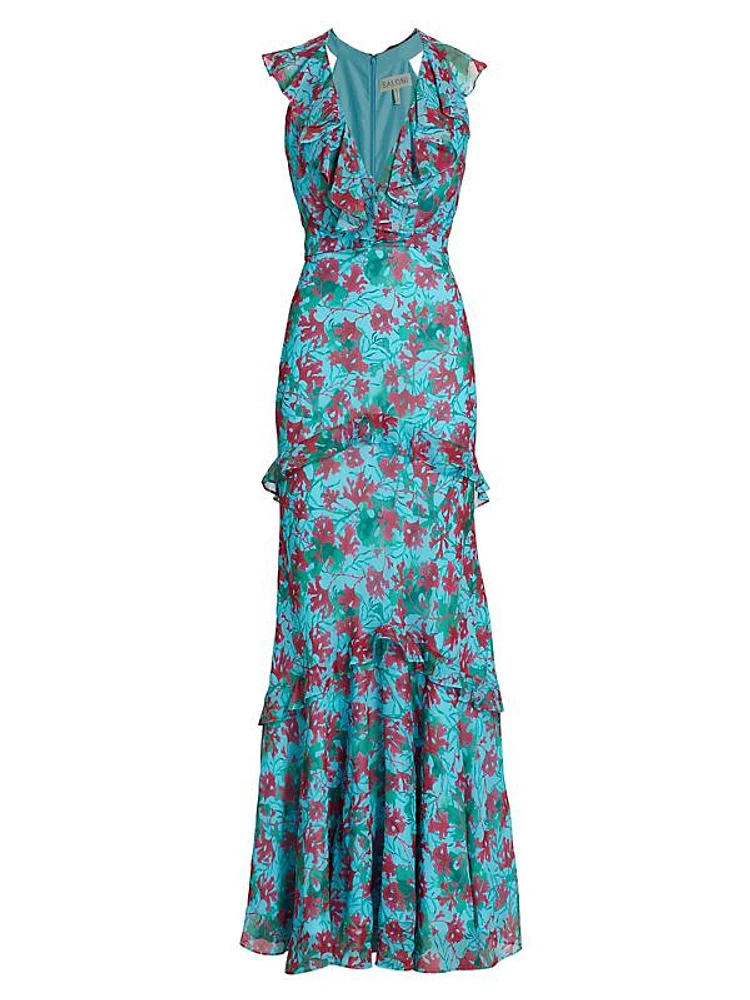 Rita Floral Ruffle Maxi Dress