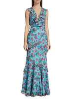 Rita Floral Ruffle Maxi Dress