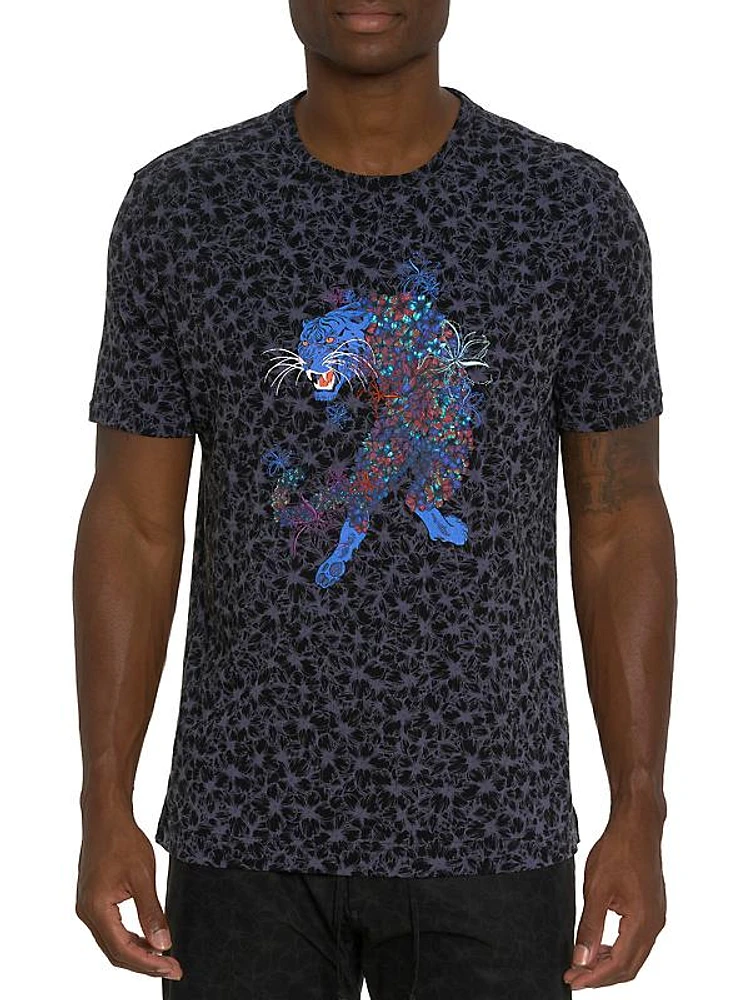 Floral Tiger Cotton T-Shirt