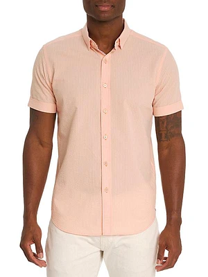 Andrews Seersucker Cotton Short-Sleeve Shirt