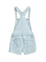 Little Girl's & Needle Punch Denim Short Overalls