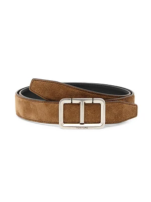 Scored T Suede Belt