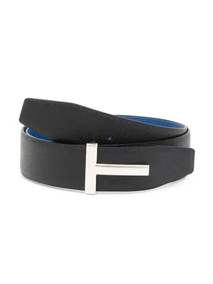 T Buckle Reversible Leather Belt