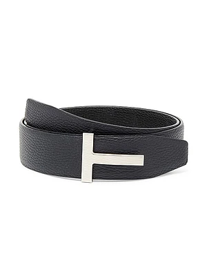 Reversible T Logo Leather Belt