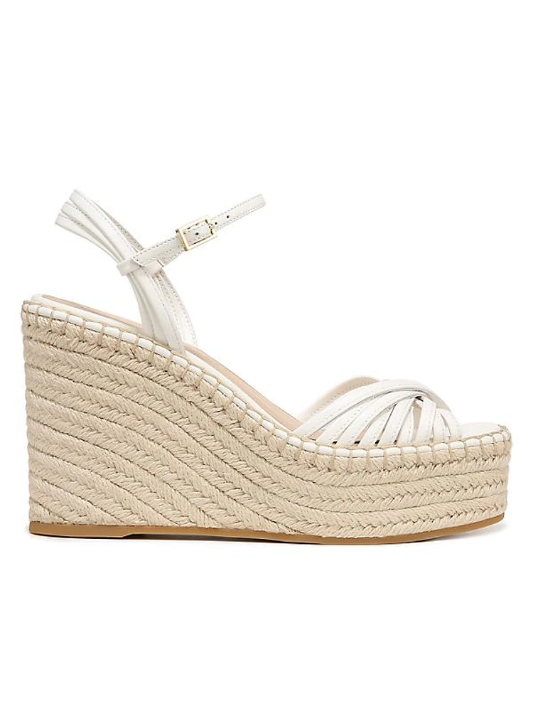 Ravina Leather Espadrille Wedge Sandals