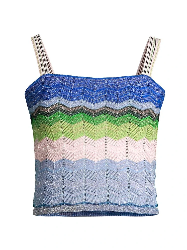 Metallic Zigzag Cropped Tank