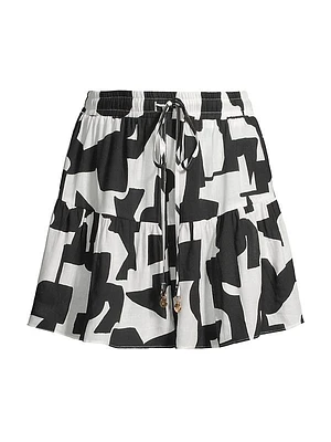 Printed Ana Tiered Shorts