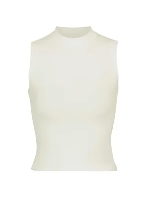 Cotton Jersey Mock Neck Tank