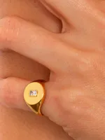 Defining 14K Yellow Gold & 0.16 TCW Lab-Grown Diamond Signet Ring