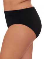 Plus Ruched High-Waisted Bikini Bottom