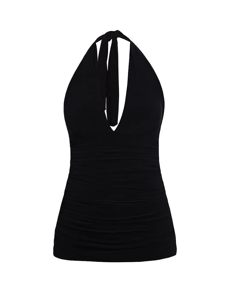 Plus Yvonne Ruched V-Neck Swimdress