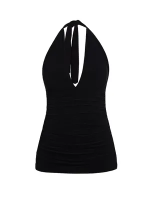 Plus Yvonne Ruched V-Neck Swimdress