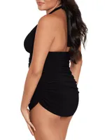 Plus Yvonne Ruched V-Neck Swimdress