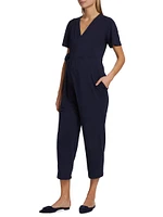 Lucia Flutter-Sleeve Wrap Jumpsuit