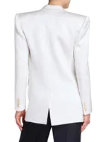 Double-Breasted Blazer Silk Satin