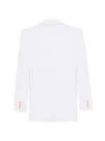 Double-Breasted Blazer Silk Satin