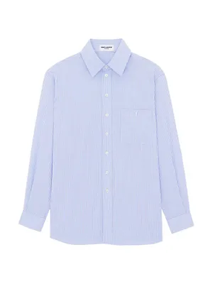 Monogram Shirt Striped Cotton Poplin