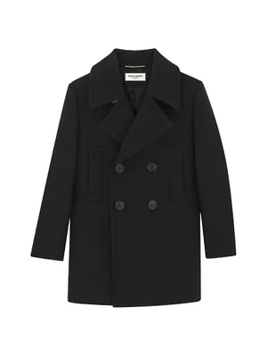 Double-Breasted Peacoat Wool