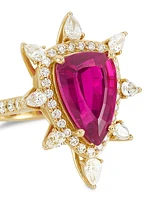 14K Yellow Gold, Pink Spinel & 2.5 TCW Diamond Ring