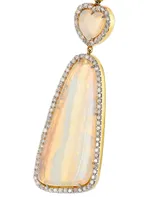 14K Yellow Gold, Opal & 1.67 TCW Diamond Drop Earrings