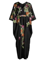 Shinjo Embroidered Satin Maxi Dress