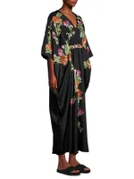 Shinjo Embroidered Satin Maxi Dress