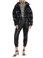 Telia Shiny Shell Crop Puffer Jacket