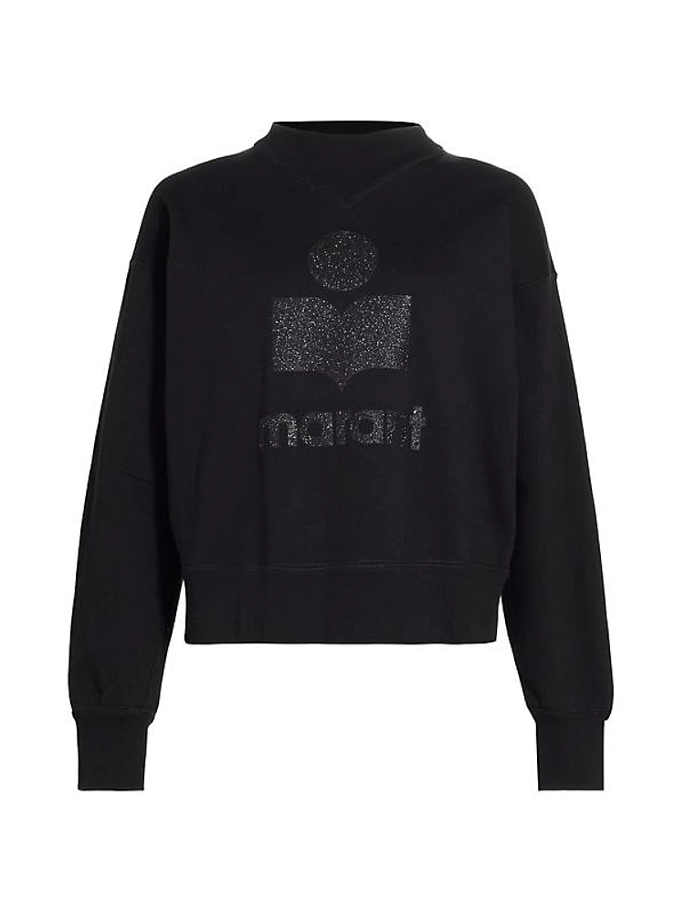 Moby Glittered Cotton-Blend Logo Sweatshirt