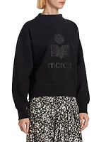 Moby Glittered Cotton-Blend Logo Sweatshirt