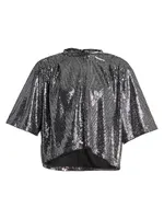 Shiny Flou Delfi Cropped Top