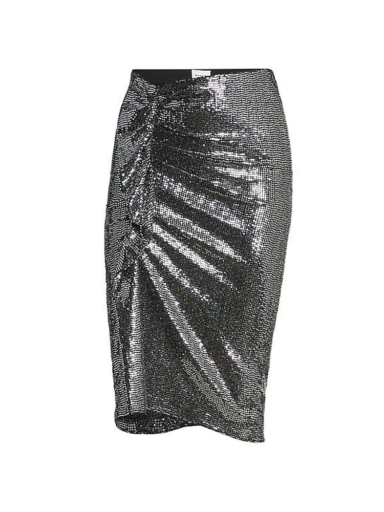 Shiny Flou Dolene Midi Skirt