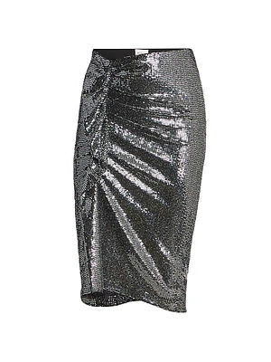 Shiny Flou Dolene Midi Skirt