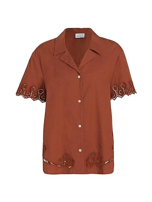 Taytum Cotton Button-Front Top