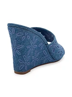 Jackie 95MM Denim Wedge Sandals