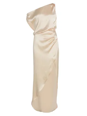 Dinah One-Shoulder Satin Gown